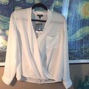 Topshop drape wrap blouse